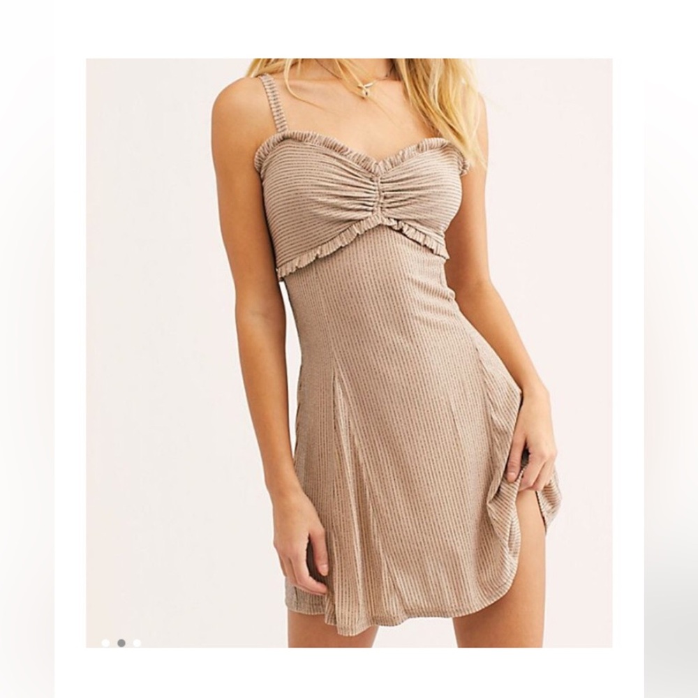 NWT Free People Tan Shine Like This Mini Dress